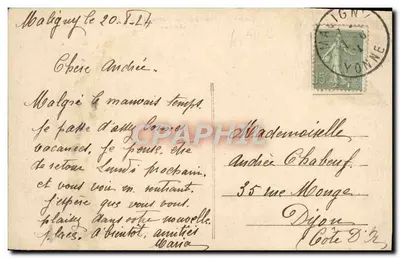Maligny — Vista tirada das margens do Serein — O Castelo — Lib-Pap de l'Yonne, Karl Guillot, Migennes-Laroche (Yonne) — Verso
