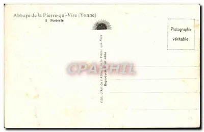 Abadía de La Pierre-qui-Vire (Yonne) — Portería — Ed. de la Abadía de La Pierre-qui-Vire — Reverso