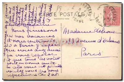 Reservatório de Bourdon — Saída da galeria de fundo — St-Fargeau (Yonne) — Machavoine Fot. Edit. — Verso