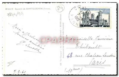 Saint-Florentin — vista panorâmica e paisagens — Ed. 'La Gigogne' (Marne) — Verso