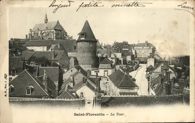 Bilhete postal antigo St Florentin La Tour