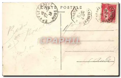 Bilhete postal antigo Saint Florentin A Igreja e A Ressurreição — Verso
