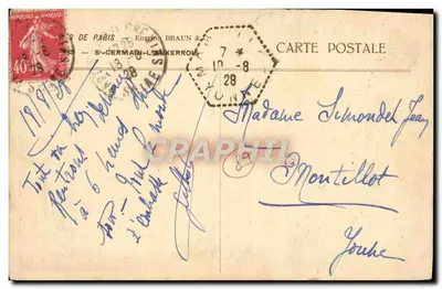 Cattedrale di Notre-Dame di Parigi — vista con tram — Edizione Braun & Cie, n° 35 — Verso