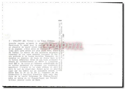 Vallery (89, Yonne) — O Velho Castelo — CIM — Verso