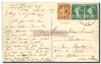 Vallery (Yonne) — O Velho Castelo — Editor desconhecido, número de série não visível — Verso