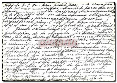 Vézelay (Yonne) — Widok z lotu ptaka wsi i jej kościoła — Wydawca: Le Foyer de lumière et de paix — Rewers