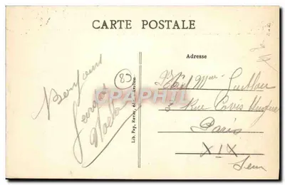 Vézelay — Ogólny widok z południowego zachodu — Lib. Pap. Raven, wyd. Avallon — Rewers