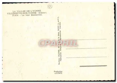 A torre Bonneville — Villeneuve-sur-Yonne (Yonne) — Éditions Valoire — Verso