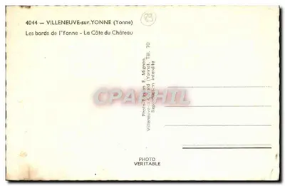 Villeneuve-sur-Yonne — Las orillas del Yonne - La Cuesta del Castillo — E. Mignon — Reverso