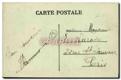Życie na wsi w Yonne — Przycinanie drzew — Wydawca: A. P. L. Paris — Rewers