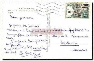 A Costa Azul — Rochas Vermelhas do Estérel — Edições de Arte Montillet, Nice — Verso