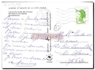 Złote mimozowe na Rivierze - Bandol, Wydawnictwo Les Éditions — Rewers