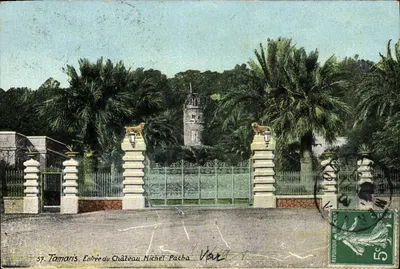 Tamaris. Entrada do Castelo Michel Pacha — editor Vall — n° 57
