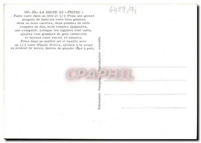 La Soupe au Pistou — receptura — Rewers