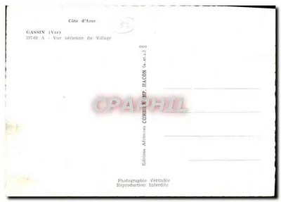 Gassin (Var) — Widok z lotu ptaka wioski — Wydawnictwo Aériennes Côte d'Azur, nr 397-48 A — Rewers