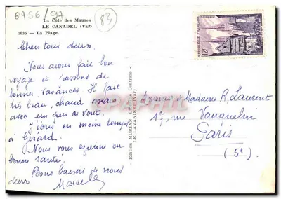 A Praia de Canadel — A Costa dos Maures — Edição Murian Librairie Centrale — Verso