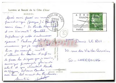 BANDOL — Pamiątka z Bandol — Wydawnictwo SIRA — Rewers