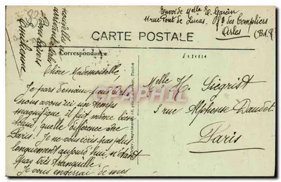 Toulon — Anse Magaud — Coup de Mer — editor imprenta Toulon — Reverso