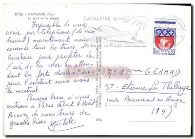 Cavalaire-sur-Mer — Porto e praia — Edições S.E.P.T. n°32/156 — Verso
