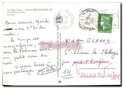 Port w Cavalaire-sur-Mer — Côte d'Azur — wydawca M.A.P. nr 14 — Rewers
