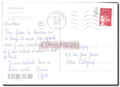 Cavalalière — cartão postal turístico — Michelin, n°919 — Verso