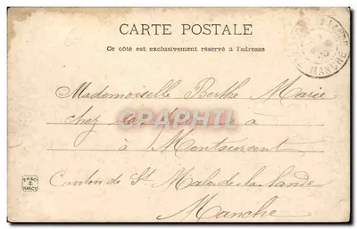 Bilhete postal antigo A Costa do Azul Collobrières A Velha Igreja — Verso