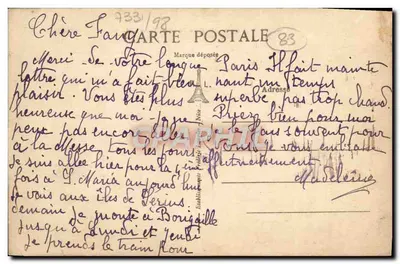 Borjigaille — Plac Thiers i Kościół — wydawca ANTONIET i LAPEYRE, Fayence — Rewers