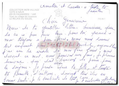Figanières — Vista aerea del paese — Collezione Mon Village Côte d'Azur — Verso