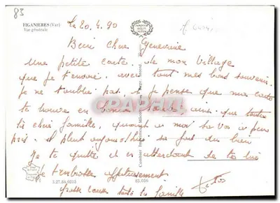 Figanieres (Var) — Vista generale — Stampa Mâcon (Grenoble) n°83 — Verso