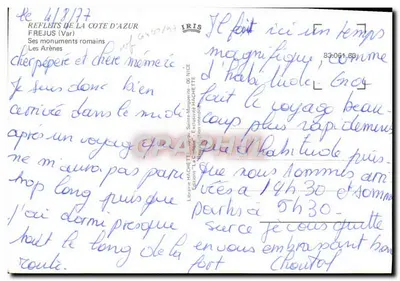 Frejus — Widok na areny rzymskie — Wydawnictwo Hachette — Rewers