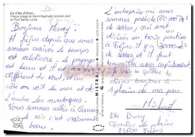 Fréjus - St Raphaël — widok z powietrza plaży i portu — Éditions Florian Mistral — Rewers