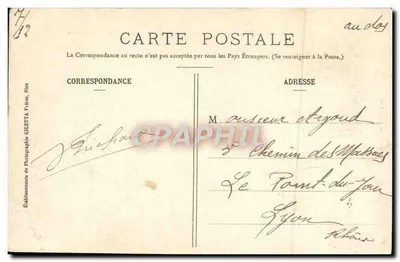 Fréjus — Widok na Kalwarię i Ruiny Rzymskie — Wydawnictwo Giletta, Nice, nr 1656 — Rewers