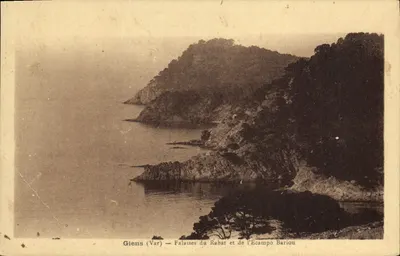 Bilhete postal antigo Giens Falaises Du Rabat e de I'Ecampo Bariou