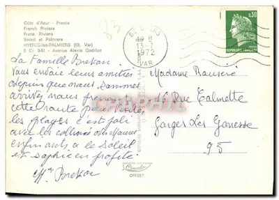 Sol e Palmeiras — Hyères-les-Palmiers (83, Var) — Editor: Couleurs Naturelles — Verso