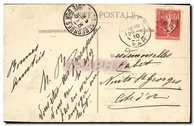 Bilhete postal antigo Hyères Um Canto da Velha Cidade — Verso