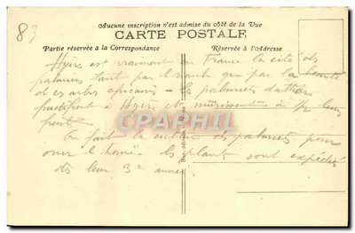Hyères — Avenue Godillot — widok ulicy z palmami — Rewers
