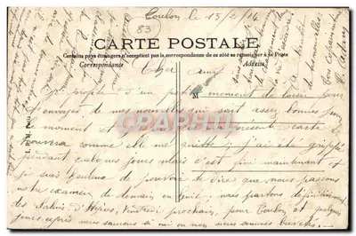 Tarjeta postal antigua La Seyne L'Anse de Moisseques — Reverso