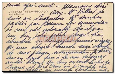 Côtes d'Azur - LE LAVANDOU (Var) — widok artystyczny — wydawca nieodczytalny — Rewers