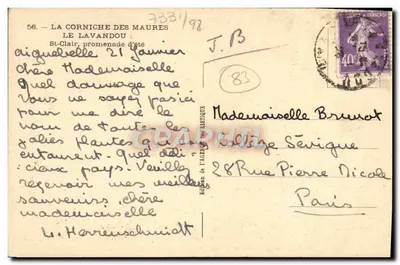 Corniche des Maures — Le Lavandou: wycieczka letnia — Wydawnictwo Agencji Turystycznej — Rewers