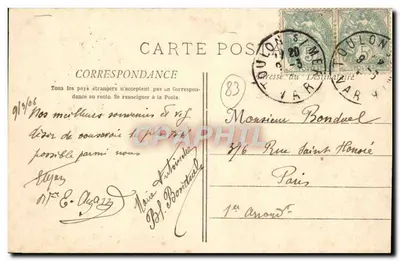 Toulon - Pointe de la Mitre - Mourillon — A. Bougault, nr 772 — Rewers