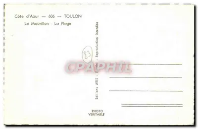 Le Mourillon - Plaża — Półwysp Azorski — 606 — TOULON — Wydawnictwo ARIS — Rewers