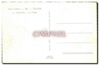 Le Mourillon — A Praia — Editions ARIS — Verso