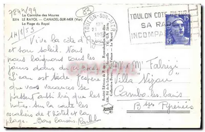 A Corniche dos Maures — A Praia do Rayol — Société Éditions de France — Verso