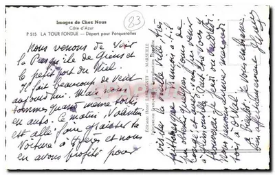 A Torre Fondue — Partida para Porquerolles — Imagens de Chez Nous — Verso