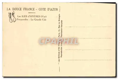 As Ilhas de Hyères - A Grande Cale — As Ilhas de Hyères (Var) — Éditions d'Art Yvon, Paris — Verso