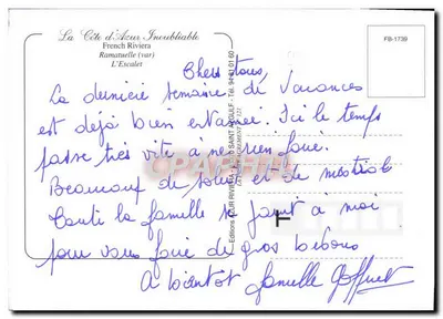 Ramatuelle — vista da praia e do porto — Éditions L'Azur Riviera — Verso