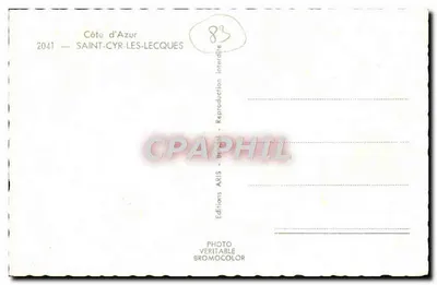 Saint-Cyr-Les-Lecques — Costa do Azul — Éditions ARIS — Verso
