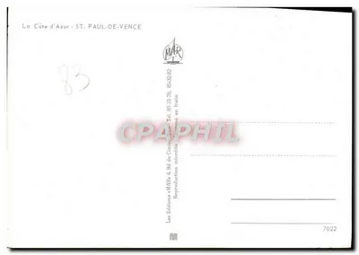 Saint-Paul-de-Vence — piękne wzmocnione miasteczko — Wydawnictwo MAR — Rewers