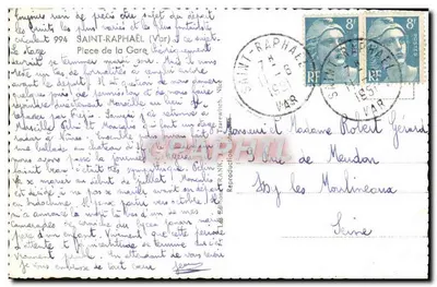 Saint-Raphaël — Place de la Gare — Wydawca Graphi, nr 994 — Rewers