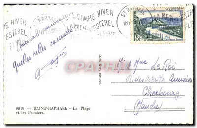 Saint-Raphaël - A Praia e os Palmeiras — Éditions Gligny, n° 9019 — Verso